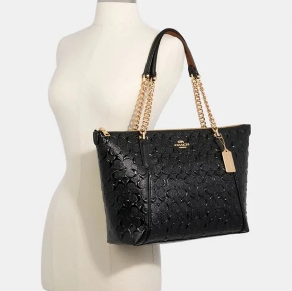 ✅ COACH SET 2 Matching Designer Authentic Purse Bag Wallet Signature Leather NWT - Picture 2 of 8